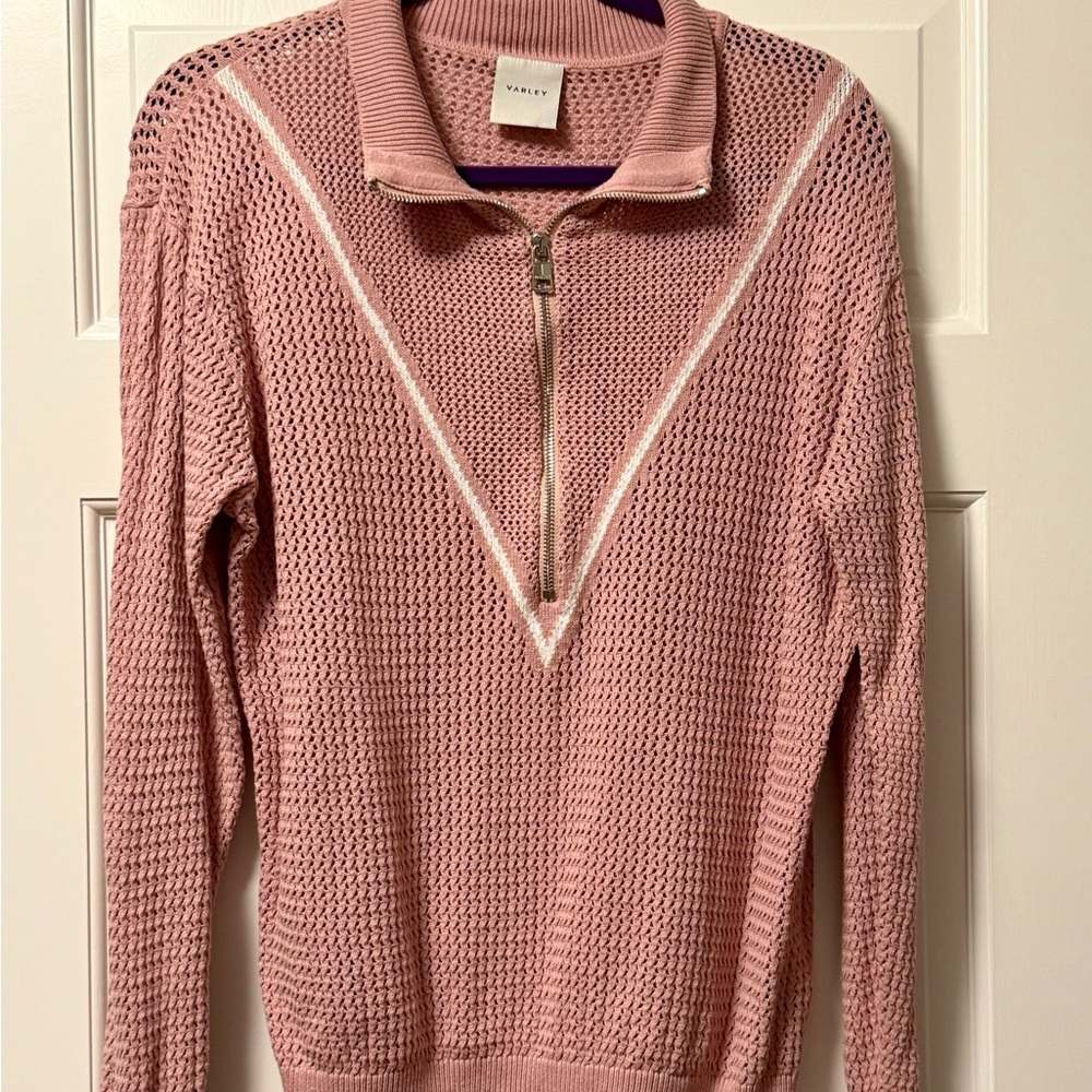 Varley Blush Knit half zip Sweater